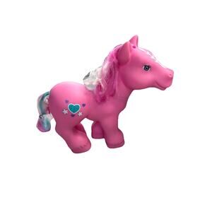 Vintage My Little Pony Fakie Cabbage Patch Blue & Pink Hair & Hearts Pony Toy